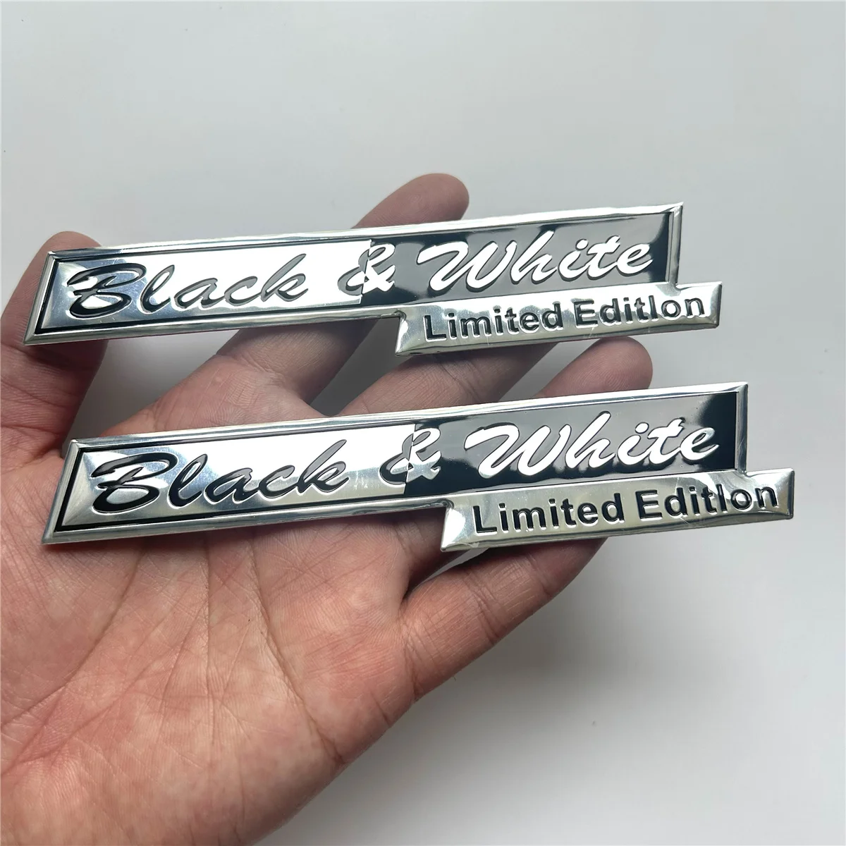 

2pcs Black & White Limited Edition Car Accessories Sticker Styling Metal Car Trunk Word Letter Logo Emblem Badge Decal Sticker
