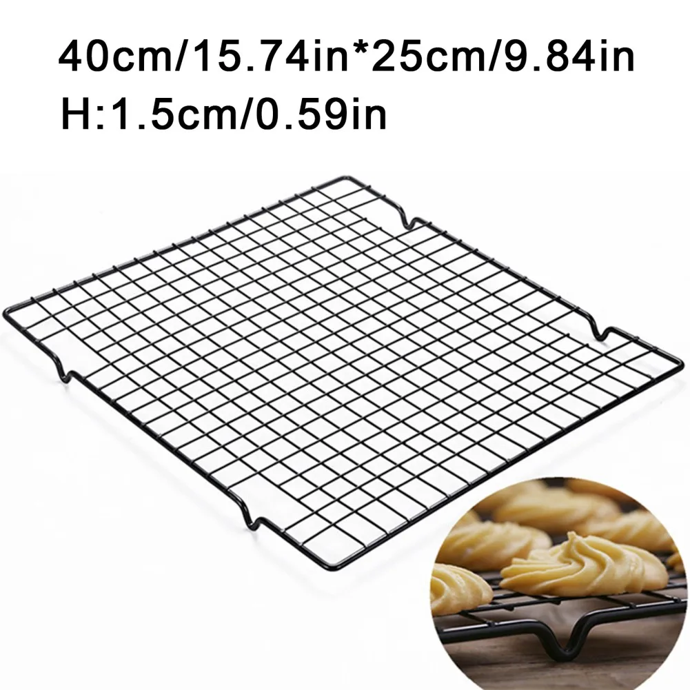 Stainless Steel Wire Grid Baking Tray Nonstick Cake Cooling Rack Oven Kitchen Pizza Bread Barbecue Cookie Biscuit Holder Shelf