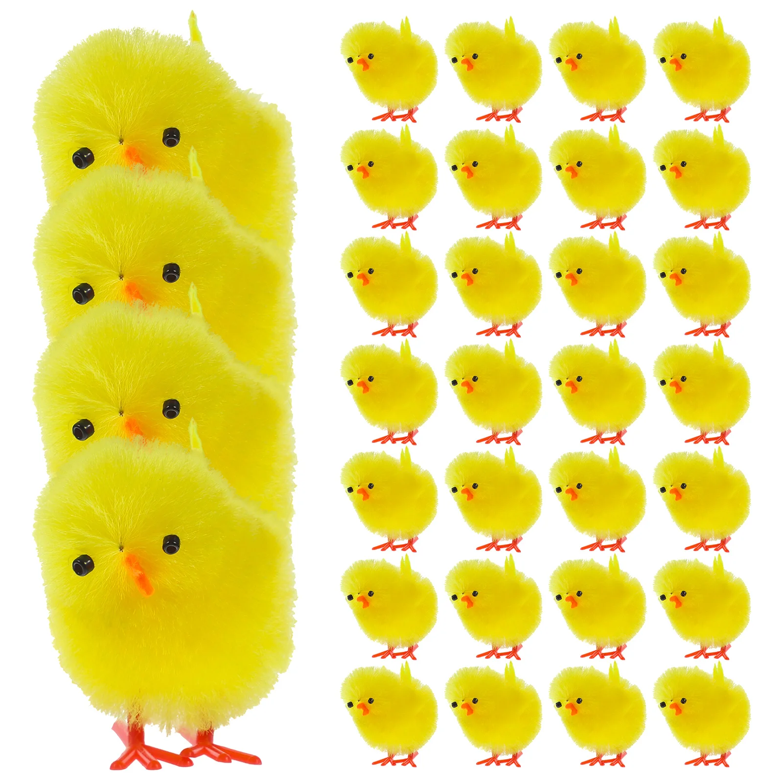 

36 Pcs Fluffy Chicken Plush Ornaments Small Plastic Chickens Little Baby Nesting Boxes