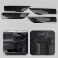 1 Juego de cubiertas decorativas para Panel de 4 puertas interiores, cubiertas aptas para Chevrolet Silverado GMC Sierra Crew Cab Truck 2019-2023, grano de fibra de carbono