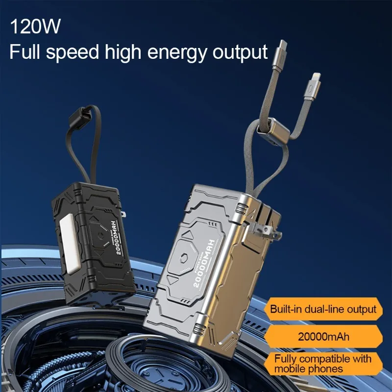 

120W Super Fast power bank 20000mAh Charging Power Outdoor Lights Direct Plug In With Cord Super Fast Charge power bank