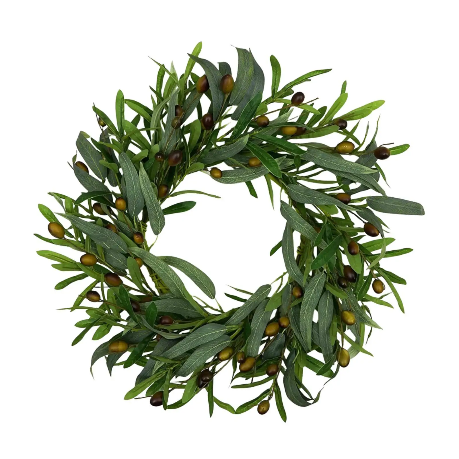 

Искусственные оливковые венки для входной двери, венки из искусственных листьев и шелка, зеленые венки для декора фермерского дома, стены, веранды, свадебного оформления