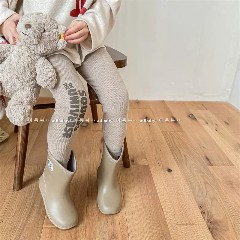 

2025 Autumn New Baby Girls Solid Leggings Cotton Toddler Fashion Trousers Toddler Girl Stretch Pants Children's Clothing Casual