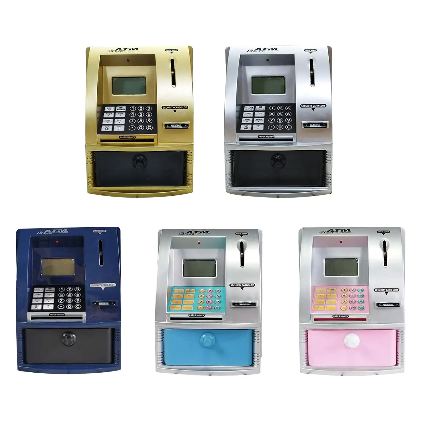 Mini-ATM-Sparschwein, Lernspielzeug für Kinder im Alter von 3, 4, 5, 6, 7, 8 Jahren