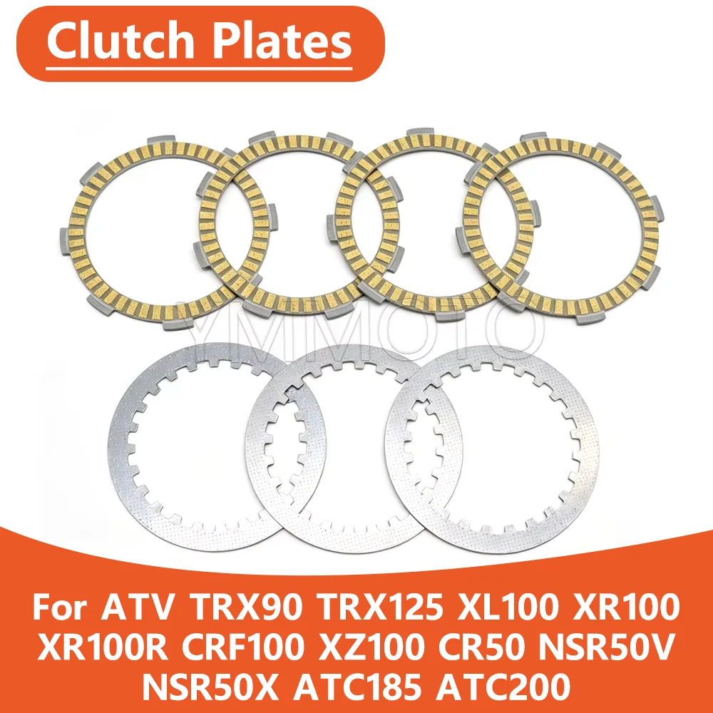 Motorcycle Clutch Friction Plate Kit For Honda TRX90 XR100R CRF100 ATC185 1985-2017 NSR50 NSR75 Dirt Bike Parts Replacement
