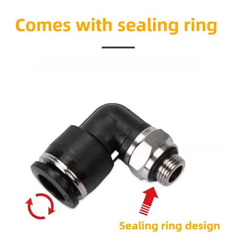 ‌PL6/PL10/PL16 Push-in Elbow Fittings - G Thread Pneumatic Quick Connector for Air Compressor & Automation Systems‌