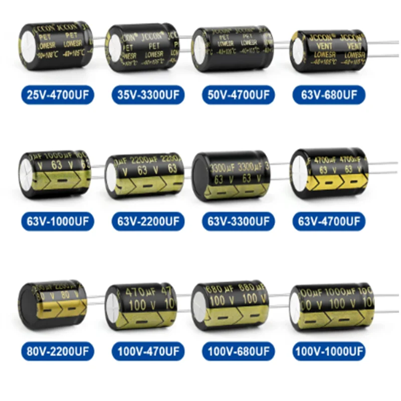 10PCS 25V 35V 50V 63V 100V 160V 200V 250V 450V 68UF 1000UF 2200UF 4700UF Aluminum Electrolytic Capacitor High Frequency Low ESR