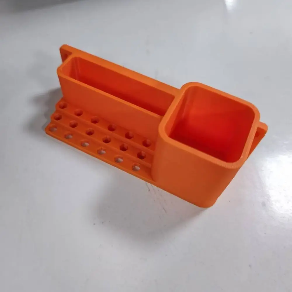 Dual Compartments Tool Storage Box Hex Bit Slots Open Top Drill Bit Organizer Compact Plastic Build Screwdriver Bit Holder