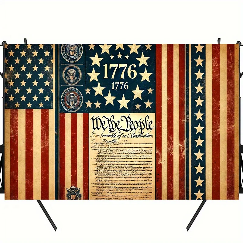 VIKAMA Retro American Tapestry Living Room Decoration 1776 Elements Independence Day Patriotic Theme Room Decoration
