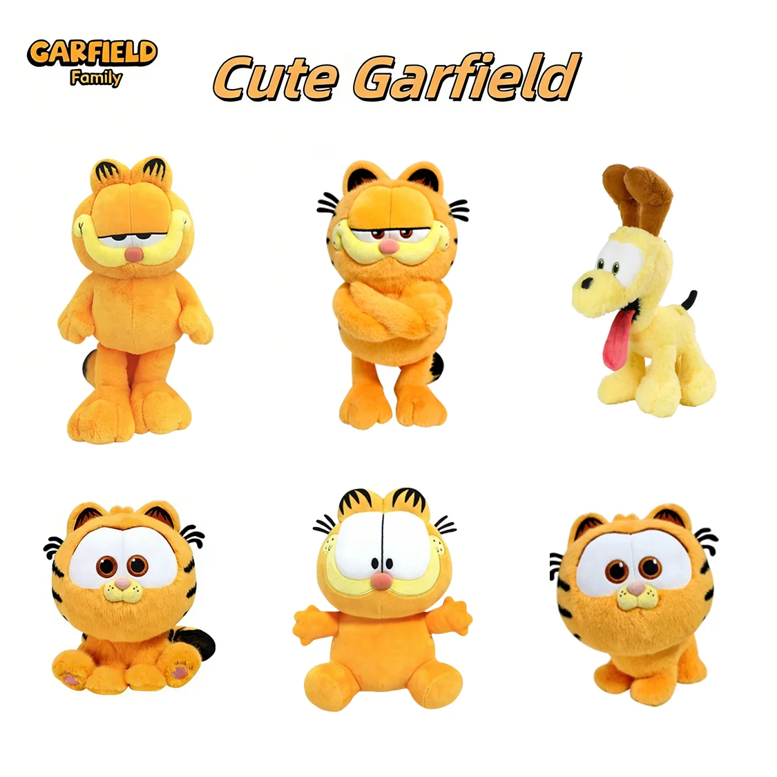 Lindo peluche de Garfield y Odie, muñeco de peluche suave, regalo de cumpleaños o festivo para niños