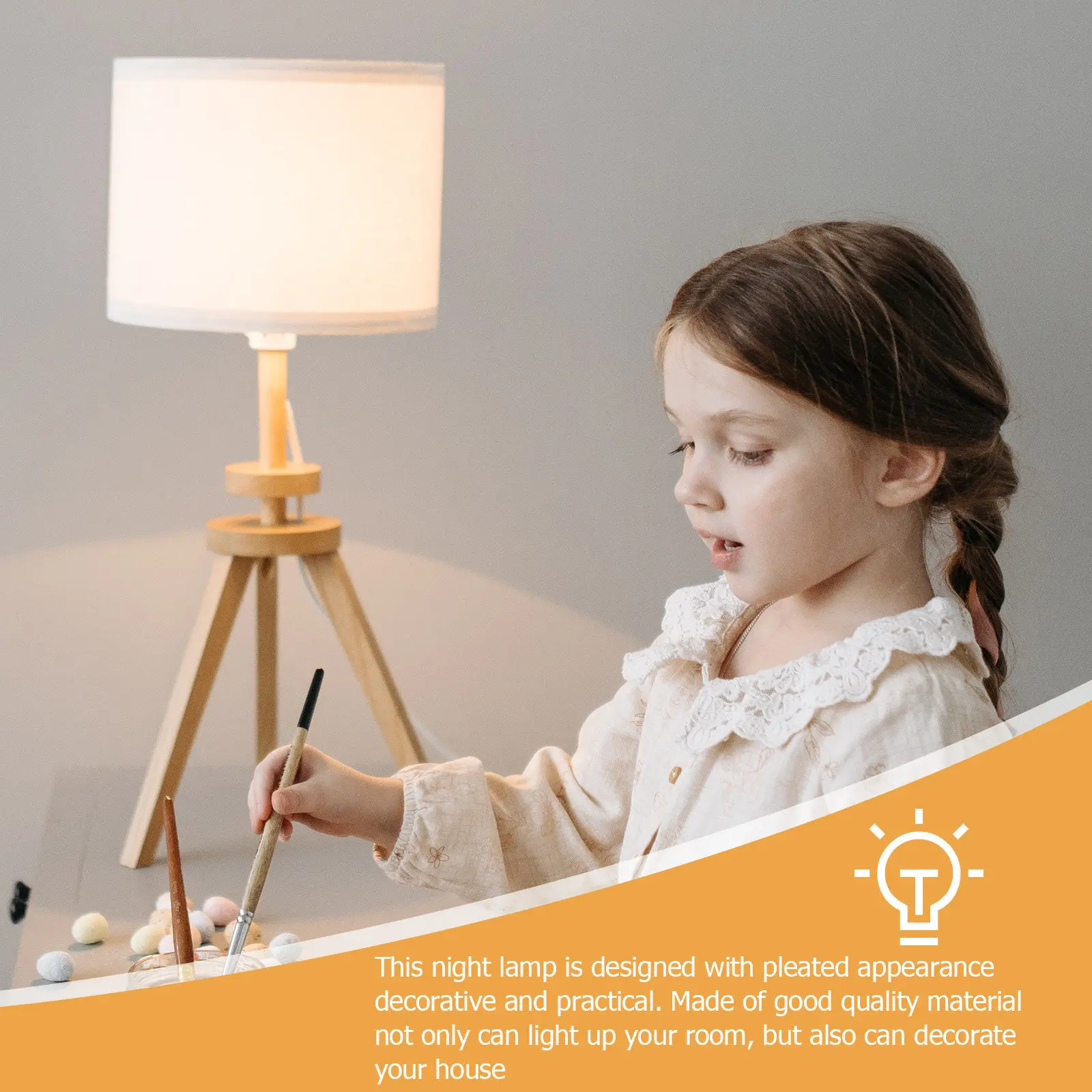 

1Set Pleated Night Lamp Nordic Style Bedside Desk Lamp Decorative Small Night Light for Bedroom Home Bedside Light