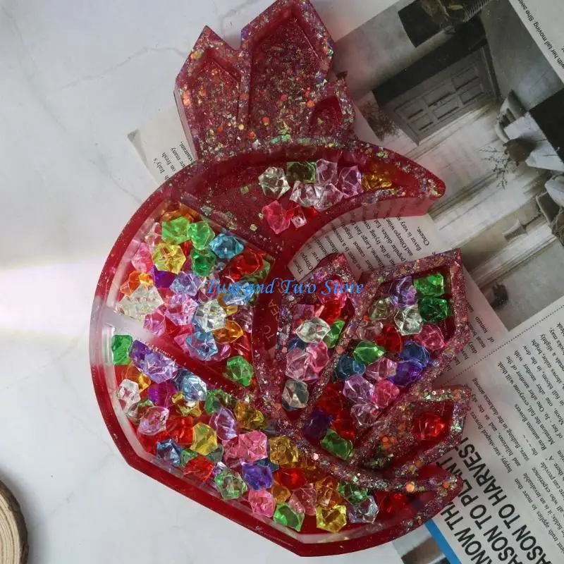 

HX6F Moon Crystal Shaped Case Mould Storage Box Casting Mold for DIY Enthusiasts