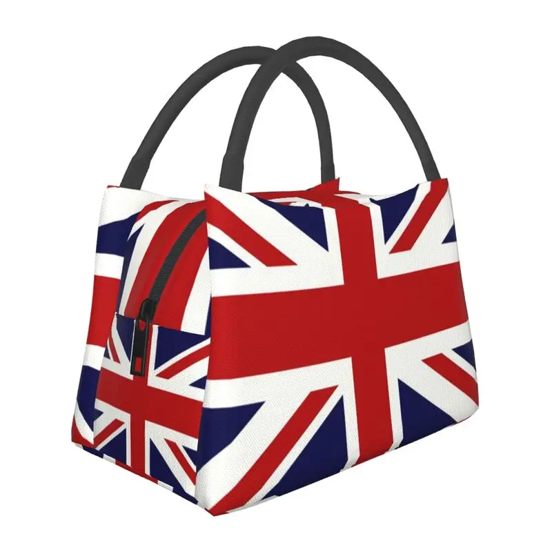 Custom Union Jack Flag Of The UK Portable Lunch Boxes Women Thermal Cooler Food Insulated Lunch Bag Travel Work Pinic Container