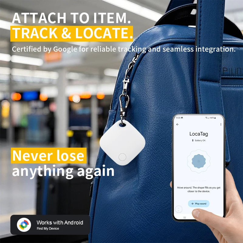 جهاز تعقب GPS بلوتوث لأجهزة Android يعمل مع Google Find My App Finder Anti Lose Smart Tag لـ Xiaomi Samsung Pixel