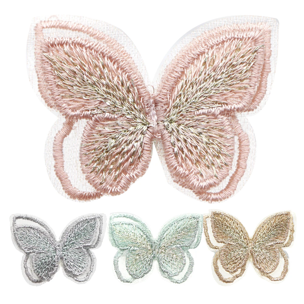 10 Pcs/lot Butterfly Flower Non-woven Patch Hair Accessories Headdress Headband Decoration DIY Hair Bow,10Yc13263