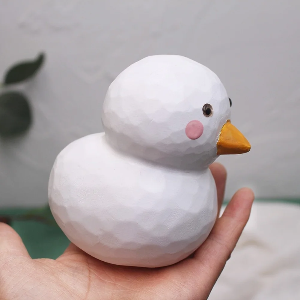Japanese Style Handmade Wooden Duck Ornament Healing Mood Decorative Craft For Home Desktop Shelf Display Housewarming Festival