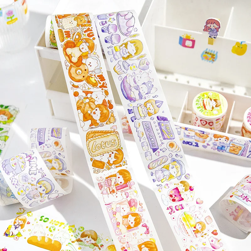 

MOHAMM 1 Roll Cute Cartoon Girl Wide Washi Tape for Scrapbooking Journal Art Project Planner Diary Letter Card Envelope