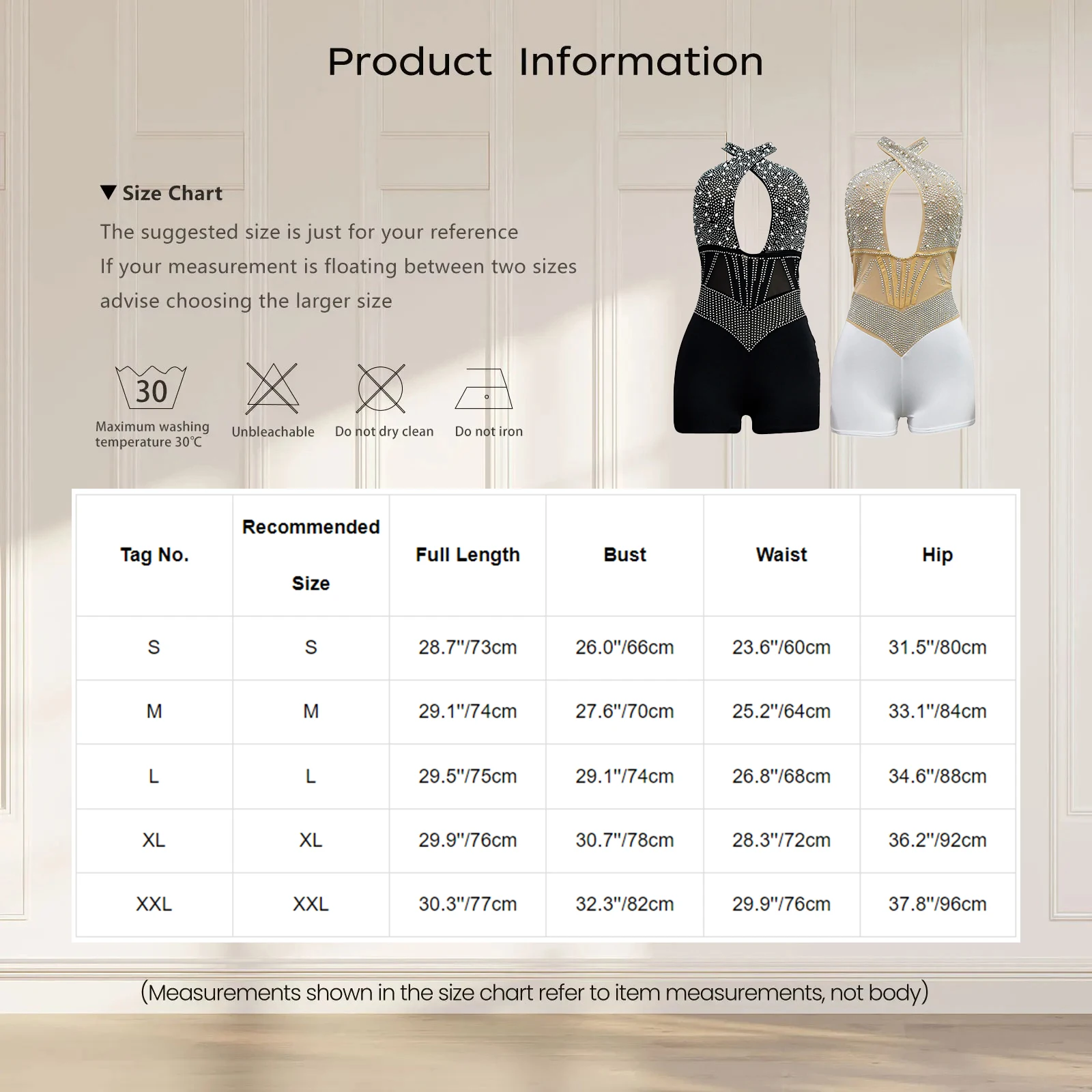 بدلة رقص نسائية للجمباز والتزلج على الجليد بدلة قفز لامعة مرصعة بأحجار الراين معبر رسن مجوف من الخلف مفتوحة بويشورت بدلة للنادي #6