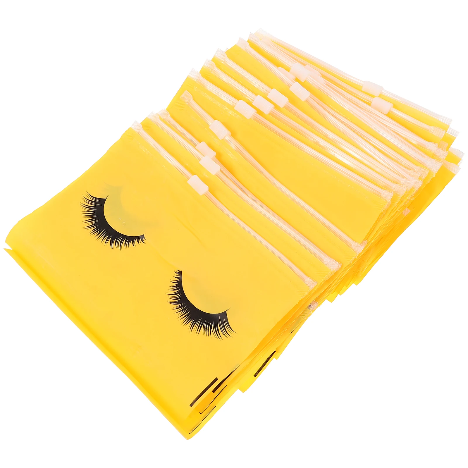 

50pcs Cosmetics Storage Bags Eyelash Pattern EVA 15x10cm Travel Makeup Bag Pink Black Gold White Each Durable Zipper