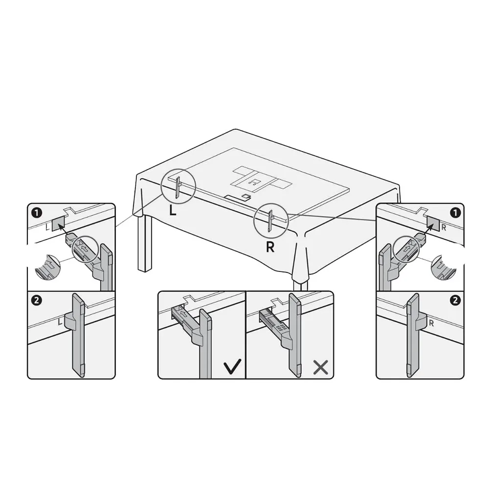 Supporto Tv piedistallo muslimatexmuslimax BN63-19339A BN63-19339B gambe muslimate L e R staffa grigio scuro