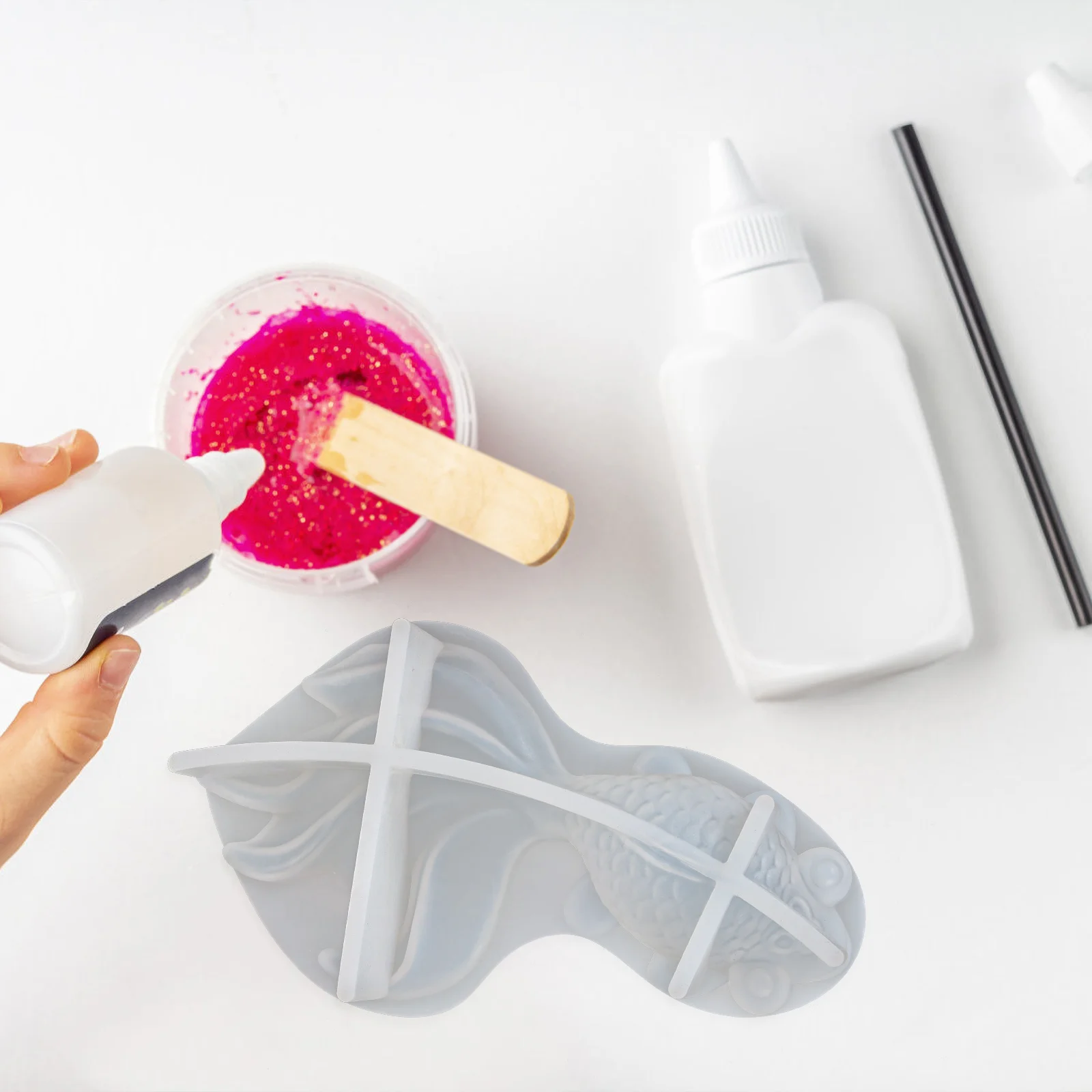 

Goldfish Silicone Mold Flexible Tear Resistant DIY Resin Craft Mold for Epoxy Uv Resin Decoration Marine Theme Ornament Molds