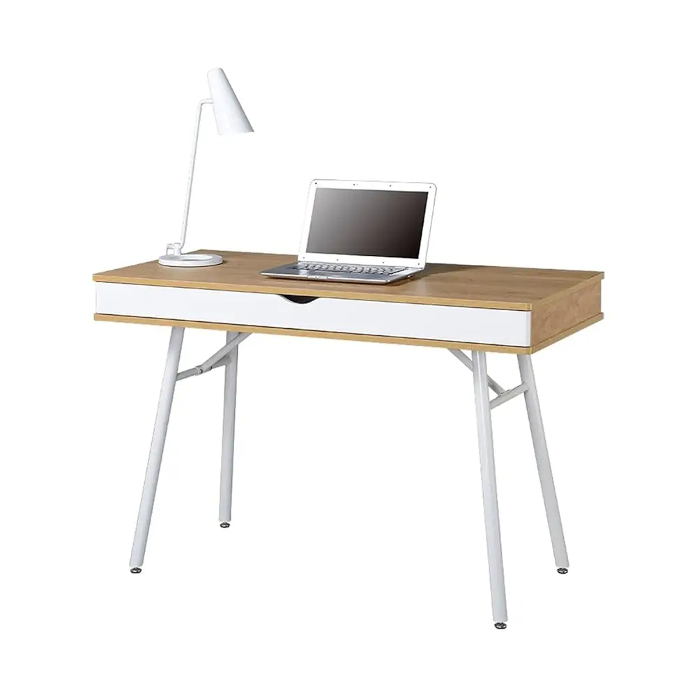 

Modern Multi Computer Desk With Storage, 30"" X 21.7"" X 45.3"", Pine