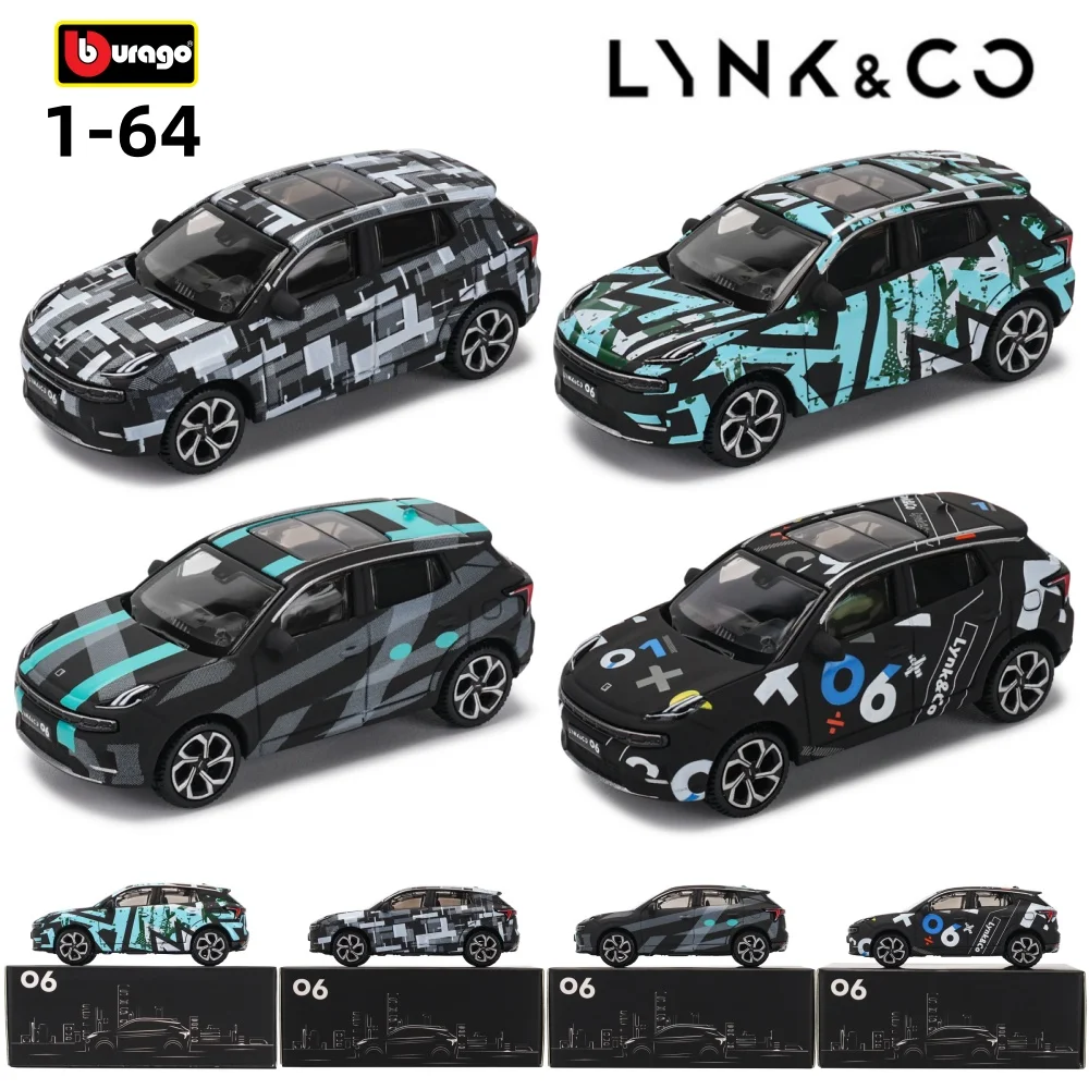 Bburago 1:64 LYNK model simulation of collar alloy Micro high precision model Car Model Collection Kids Xmas Gift Toys for Boy