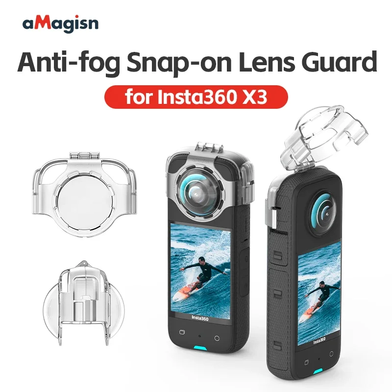 Anti-Fog Snap-on Lens Guard Protective Case Drop-proof Sports Camera Accessories for Insta360 X3