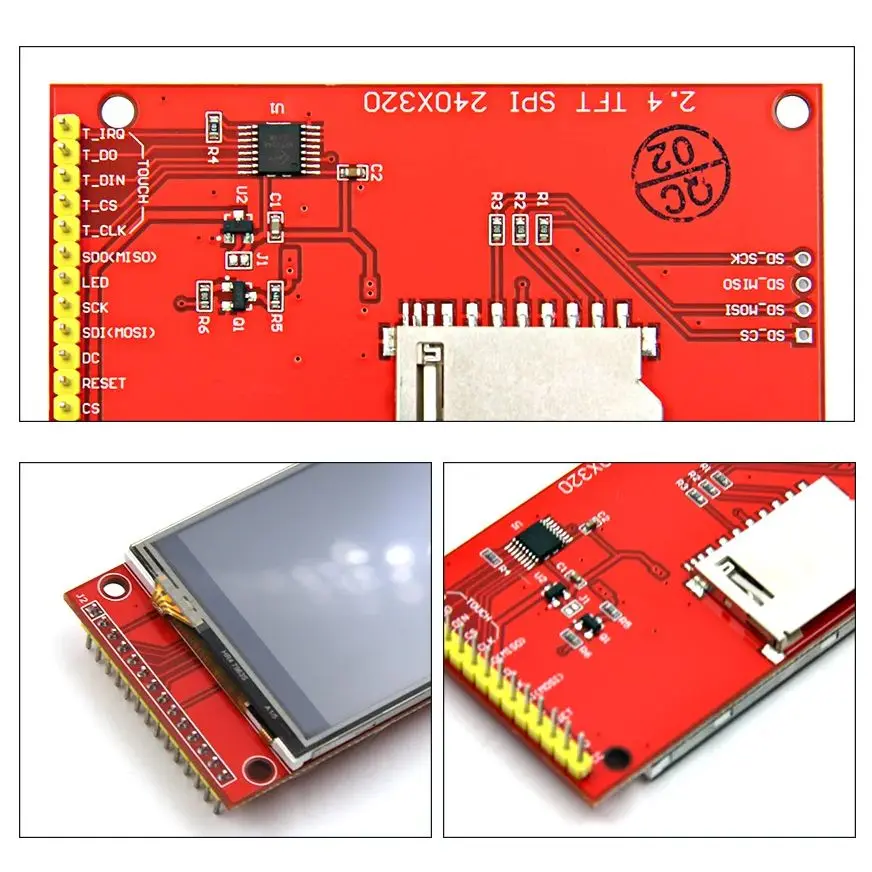 2.4" 240x320SPI HD 65K Full Color LCD Modulewith Touch Panel Driver IC ILI9341 ST7789 Drive IC For Arduino