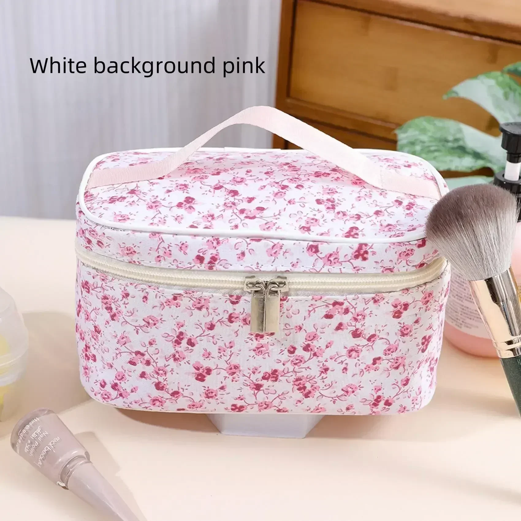 Nuove borse per il trucco dei fiori borsa per cosmetici quadrata semplice portatile