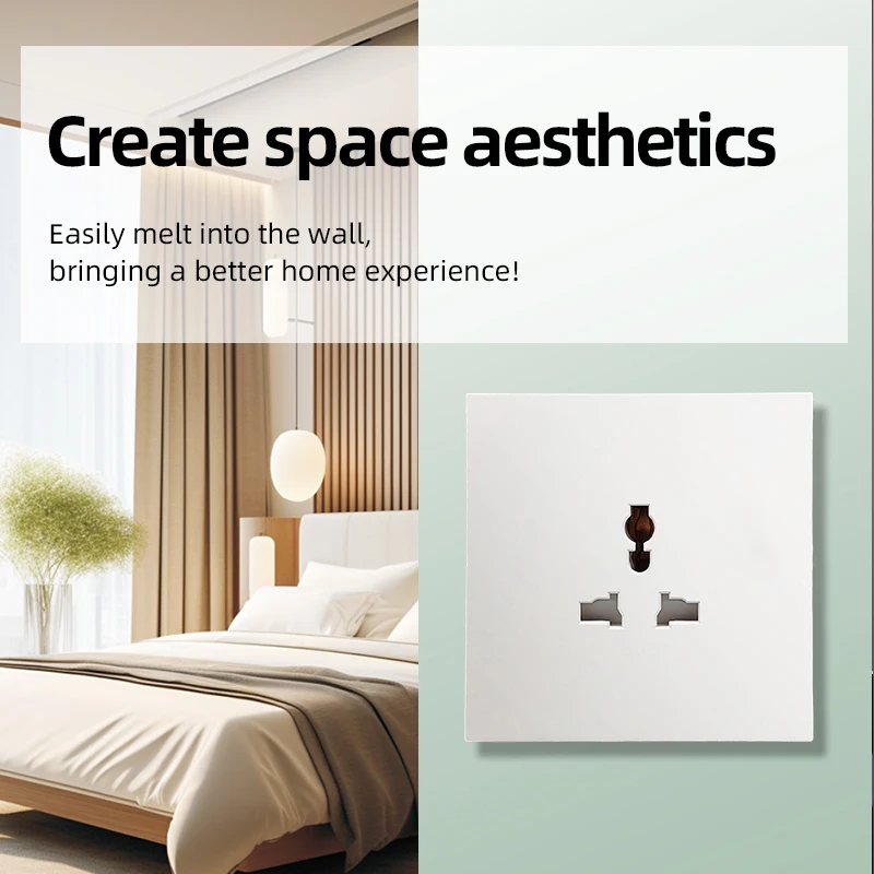 jinmai 3 pin Multifunctional socket,Overload Protection, Wall-Mountable for Office/Dorm/Kitchen,EU/UK/US Plugs