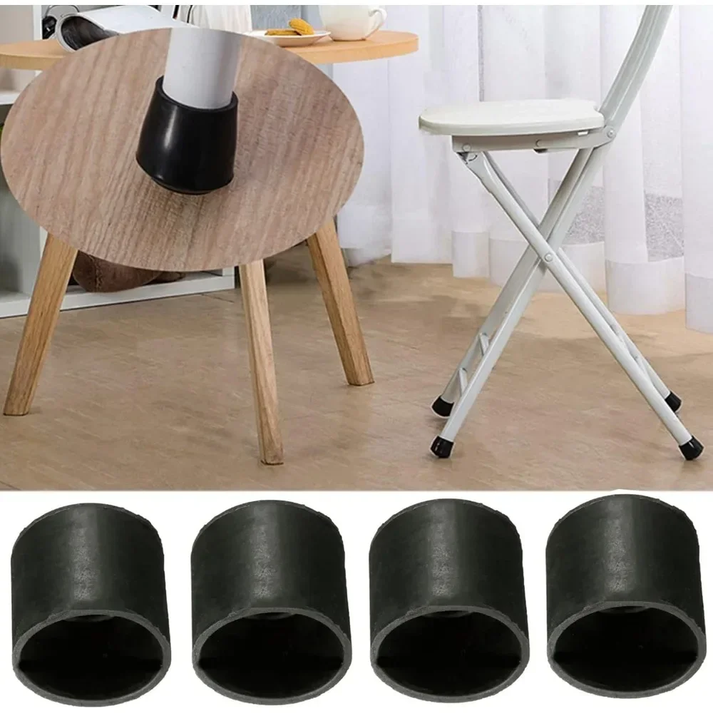 For 50 Pcs Rubber Feet for Chairs, Table Legs, Curved, Inner Diameter 25 Mm Flexible, for Floor Protection