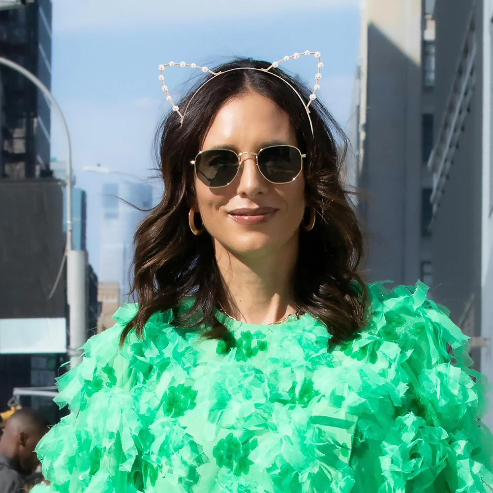 

2Pcs Pearl Cat Ear Headbands Cute Hair Bands for Women Girls Cosplay Party Costume Elegant Hair Accessories Pearl Head Band