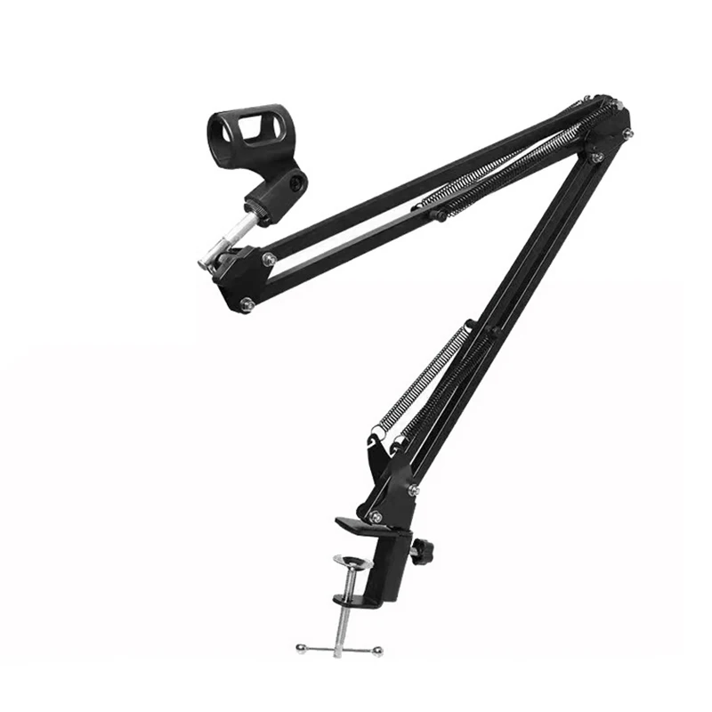 Adjustable Microphone Metal Holder Suspension Arm 360 Degree Rotation Desk Mic Stand Bracket For Living Youtuber Recording