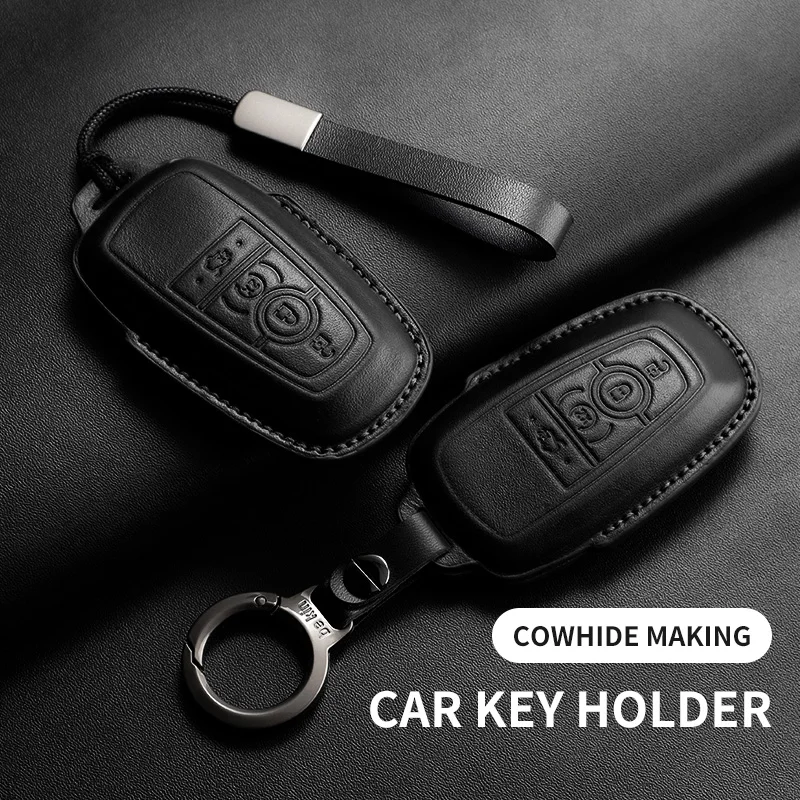 Leather Car Key Case Cover Shell For Lincoln Nautilus Corsair Aviator Navigator Car Smart Remote Key Protector Car Accessories