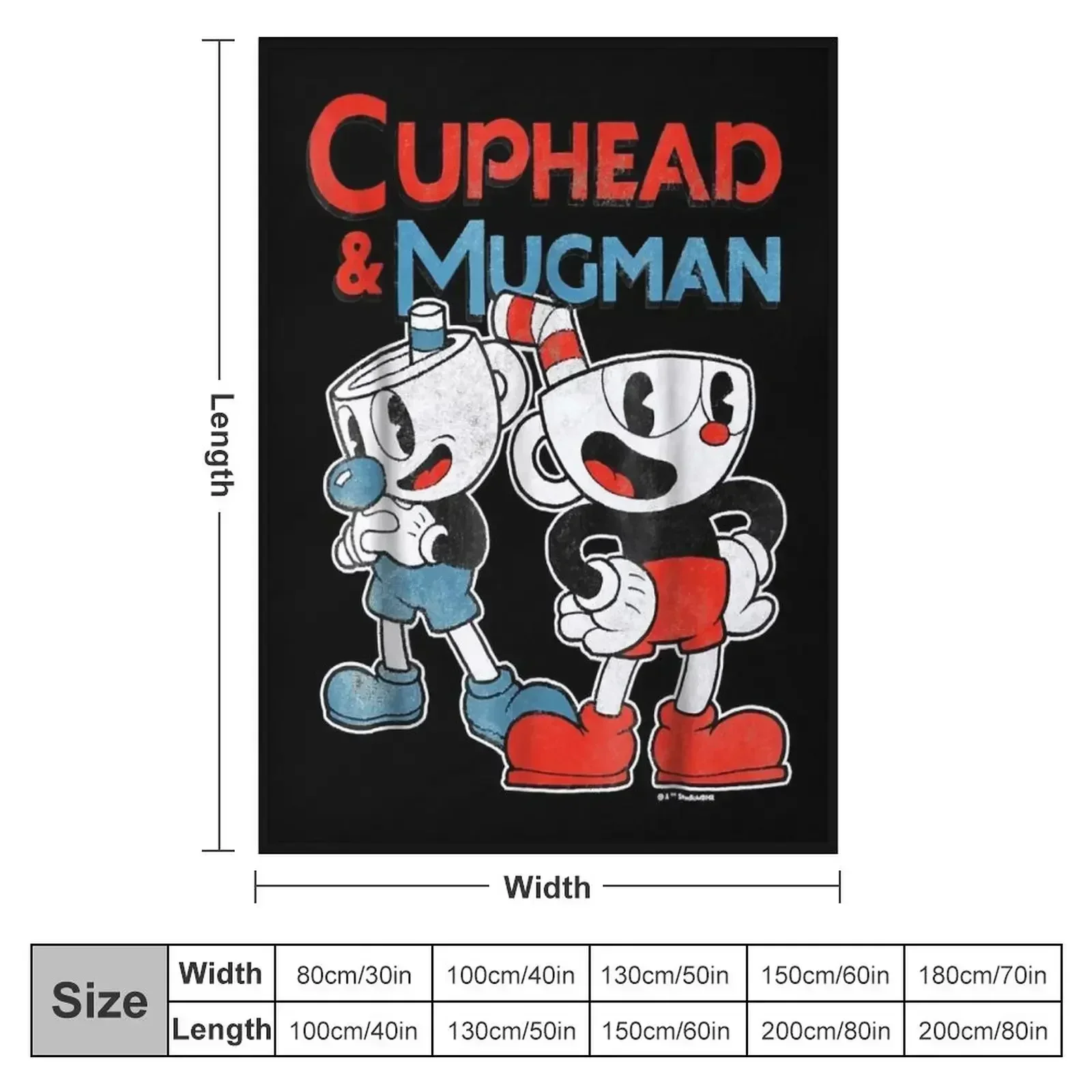 Cuphead Mugman Dynamic Duo Graphic T shirt Throw Blanket Thins Custom Quilt halloween Decorative Sofas Cute Plaid Blankets