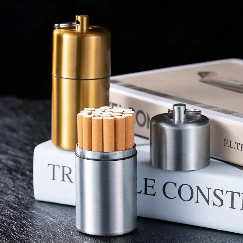 Aluminum Alloy Cigarette Box Portable Metal Storage Case 5/10/20 Cigarette Capacity Smoking Accessories image 2