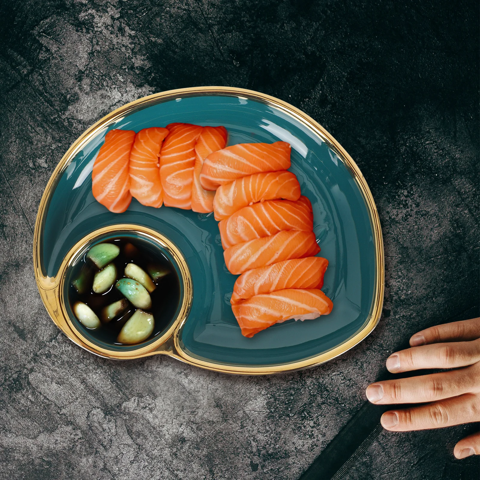 

1 шт., посуда с улиткой, керамическая тарелка для пельменей, простой дизайн, водонепроницаемая сервировочная тарелка для еды, тарелка для хранения закусок, салата