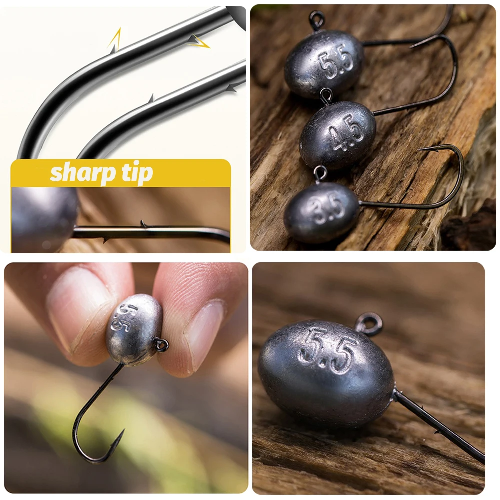 5 Anzuelos Jig Head multigramo – Alta resistencia púas afiladas - imagen 4