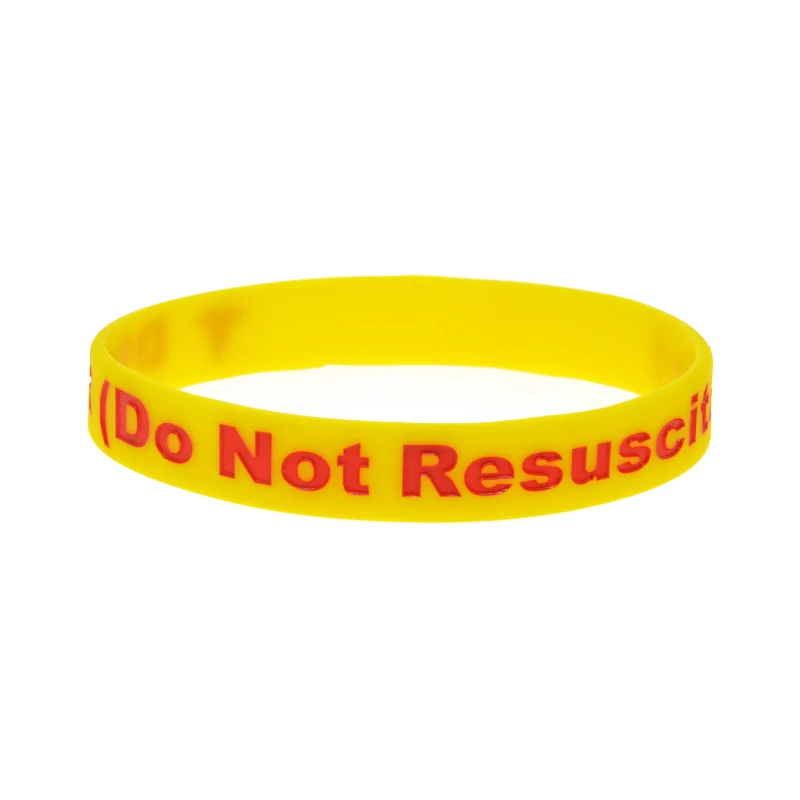 1 PC Alert Bracelet Do Not Resuscitate Silicone Rubber Wristband