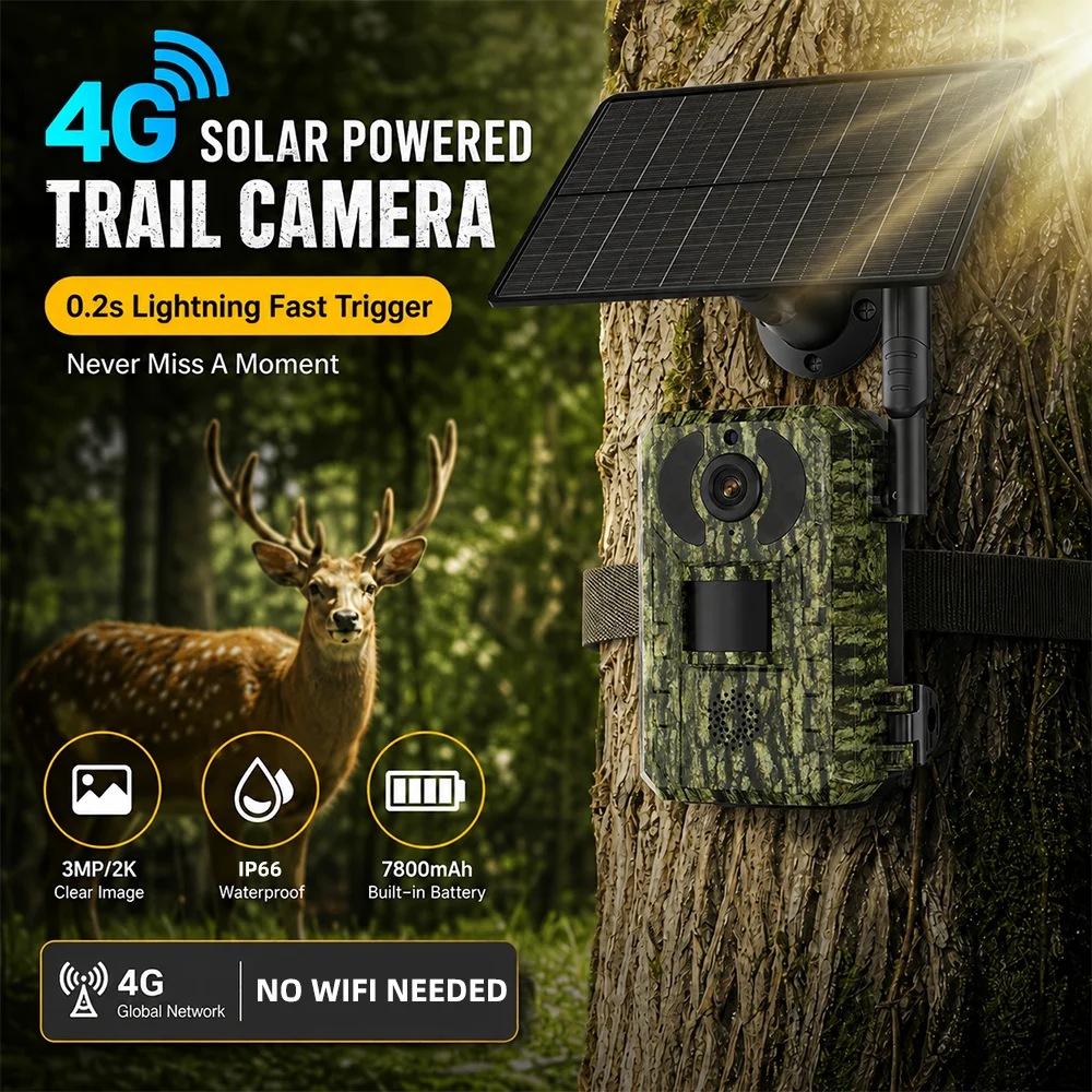 Outdoor Hunting Video Camera - EU 4G Cellular 2K Battery Solar