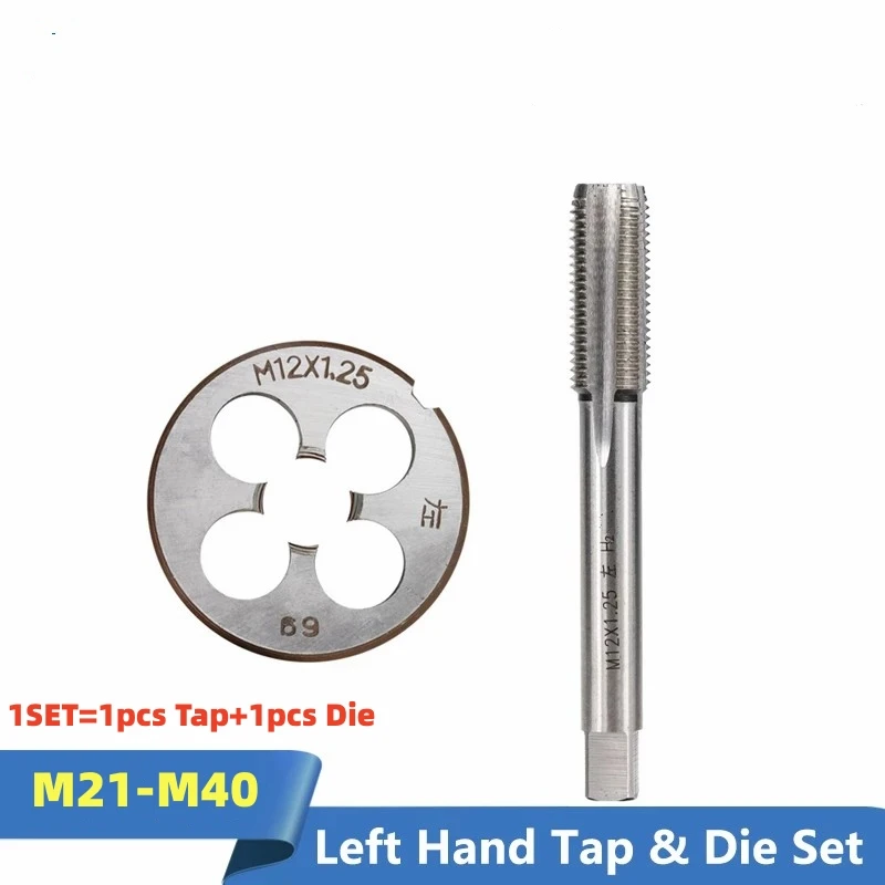 

1 Set Left Hand Screw Tap and Round Die Set M21M22M23M24M25M26M27M28M30M32M33M34M35M36M38M40 Round dies Metric Fine Thread taps