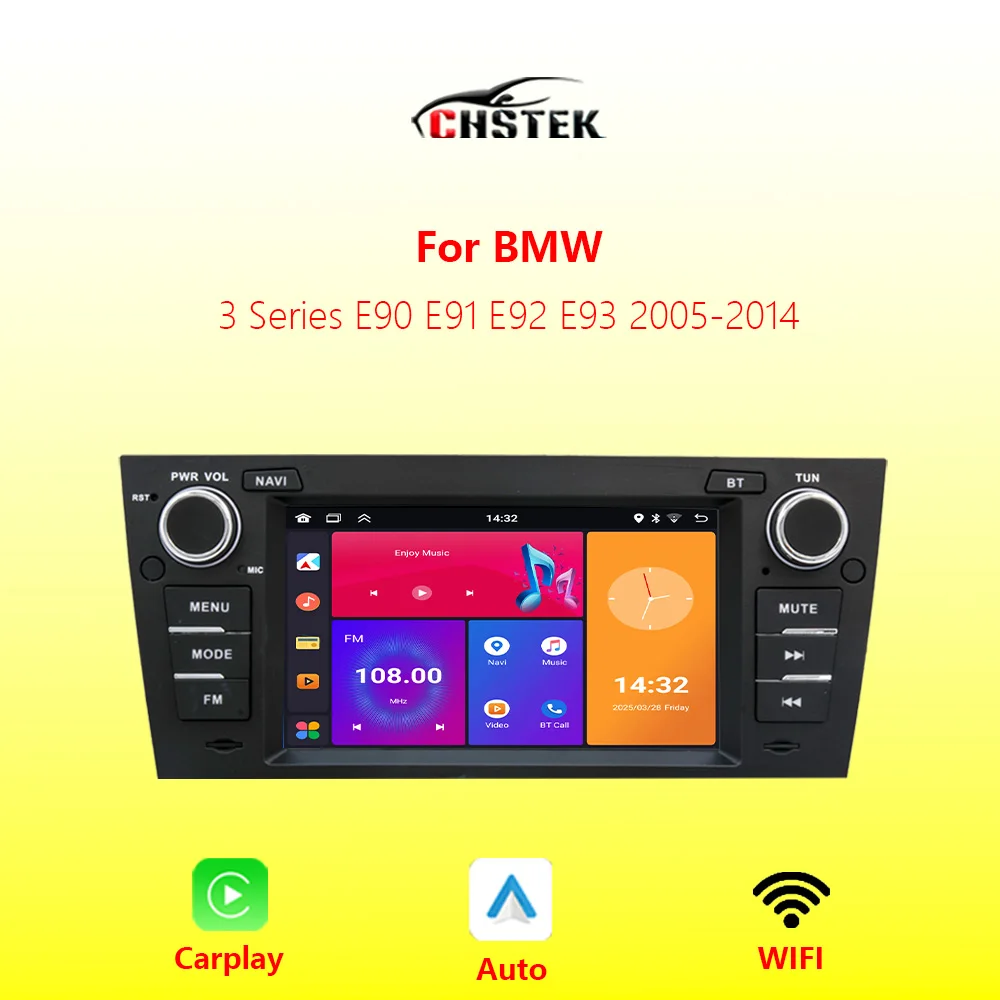 

Car Radio Carplay GPS For BMW 3 Series E90 E91 E92 E93 2005-2014 Android Auto Navigation Bluetooth WIFI Multimedia Stereo CHSTEK