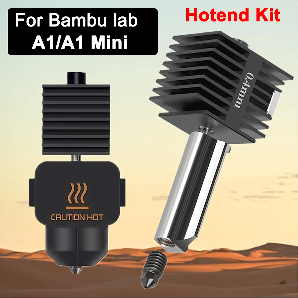 

For Bambu Lab A1/A1 Mini Hotend Upgrade Kit 3D Printer Accessories Hot End Nozzle 0.4mm Hard Steel for Bamboo Bambulab A1 Hotend