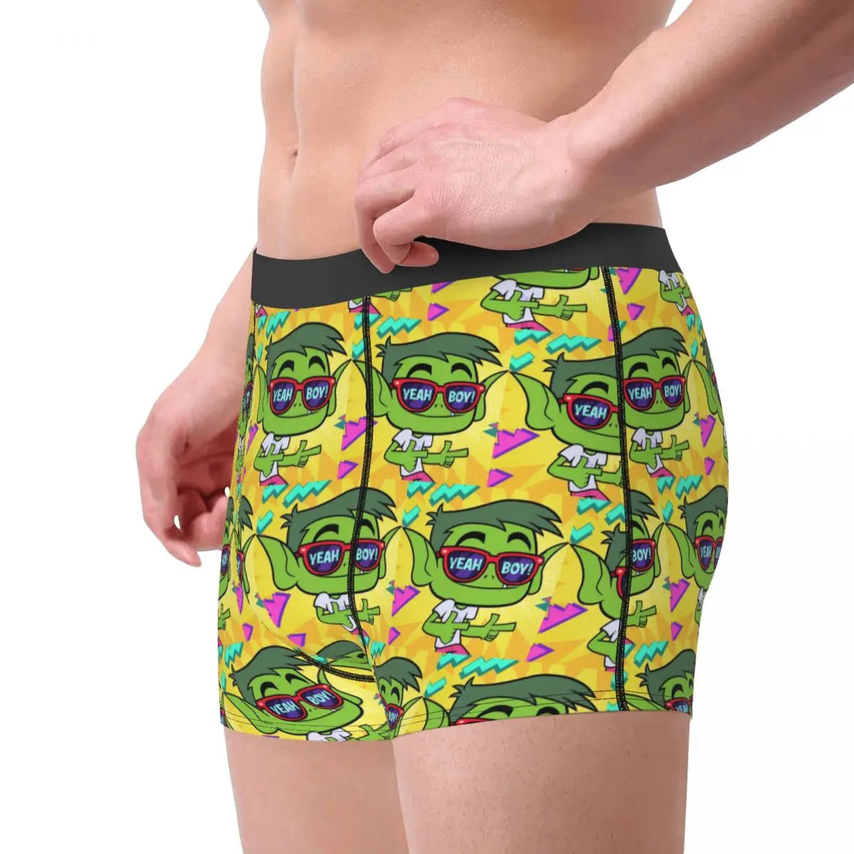 Boxer Underpants Shorts Cartoon Teen Titans Go Beast Boy (4) Panties Male Ventilate Underwear for Homme Man Boyfriend Gift
