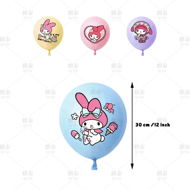 3/6/18 قطعة 12 بوصة سانريو ماي ميلودي كارتون ، مجموعة بالونات اللاتكس ، لحفلات مهرجان الصبي والفتيات ، استحمام الطفل ، زينة الحفلات