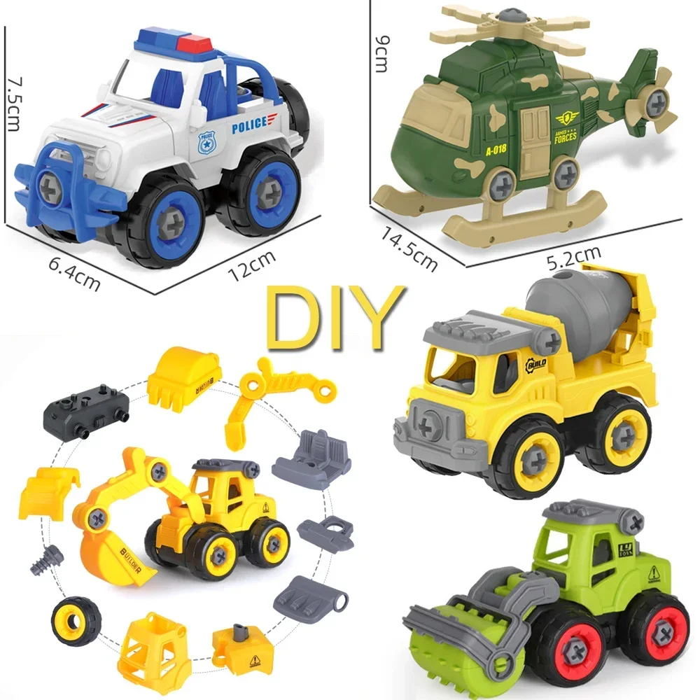 

DIY Detachable Assembly Nut Assembly Car Toy Vehicle Toys Plastic Disassembly Engineering Vehicle Excavator Children's Toys