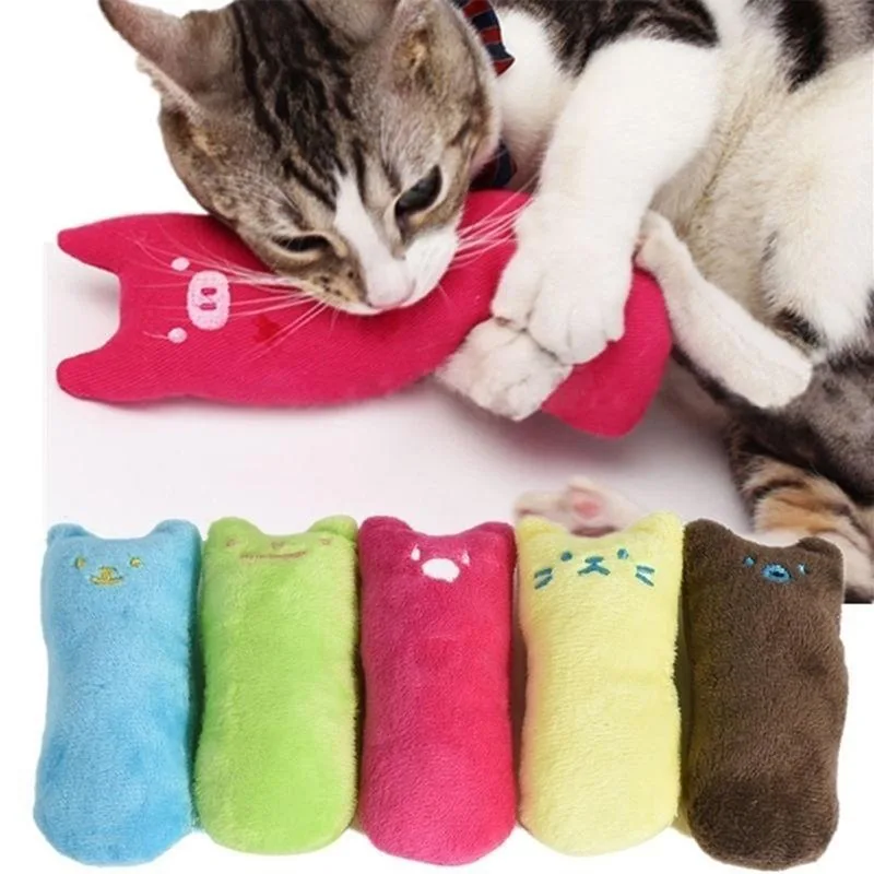 Teeth Grinding Catnip Toys Plush Pillow Cat Toy Pet Kitten Chewing Vocal Toy Claws Thumb Bite Cat Mint Rustle Cats Accessories