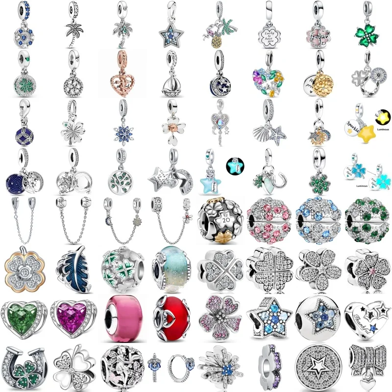 

Стерлингового серебра 925, четырехлистная травяная звезда, подходит для оригинального браслета/ожерелья, изысканные очаровательные бусины «сделай сам»