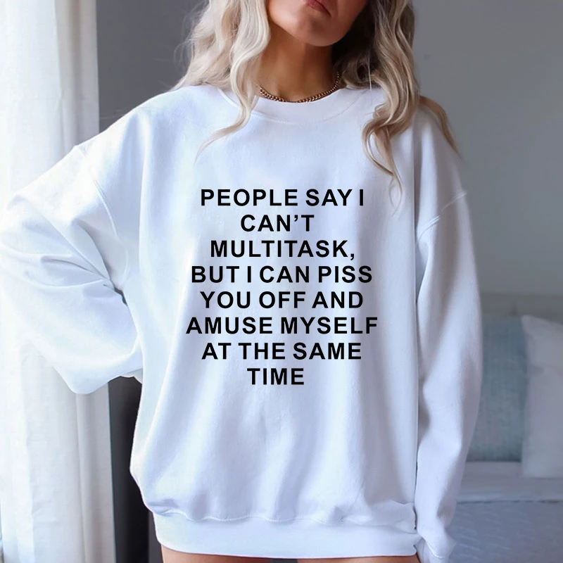 

(A+Quality)Women Fashion Piss You Off Print Sweater For Women Casual Long Sleeve Graphic Plus Size Sweatshirt